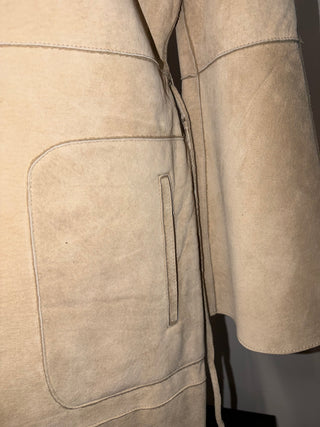 2 Pocket Tan Shearling Trench Coat
