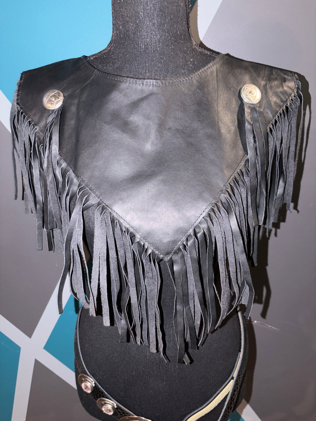 Concho Leather Cape