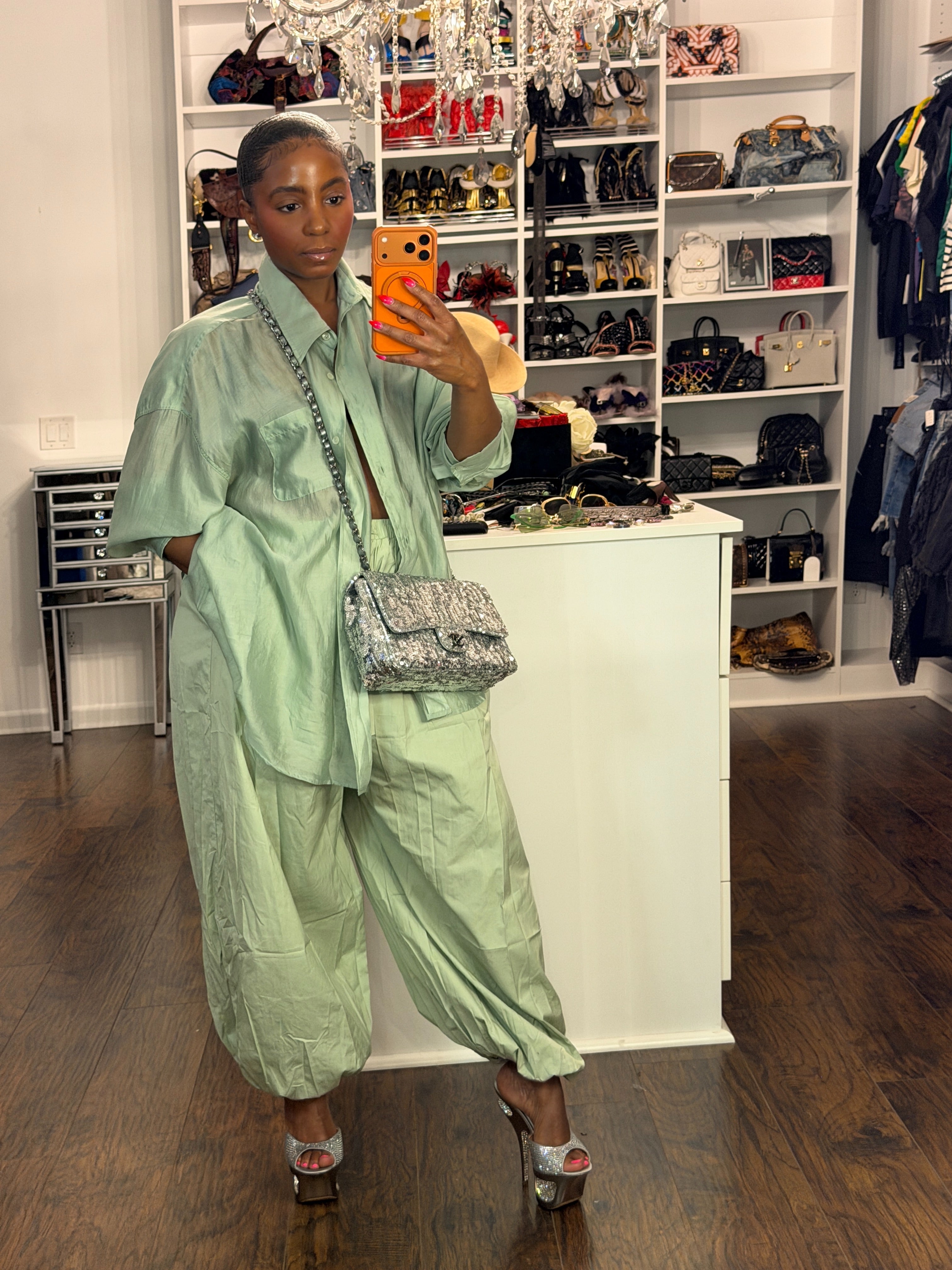 Sage Breeze Balloon Pants