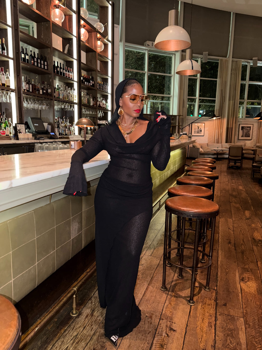 From the Shadows Hooded Drape Dress - The Vault by Sacha