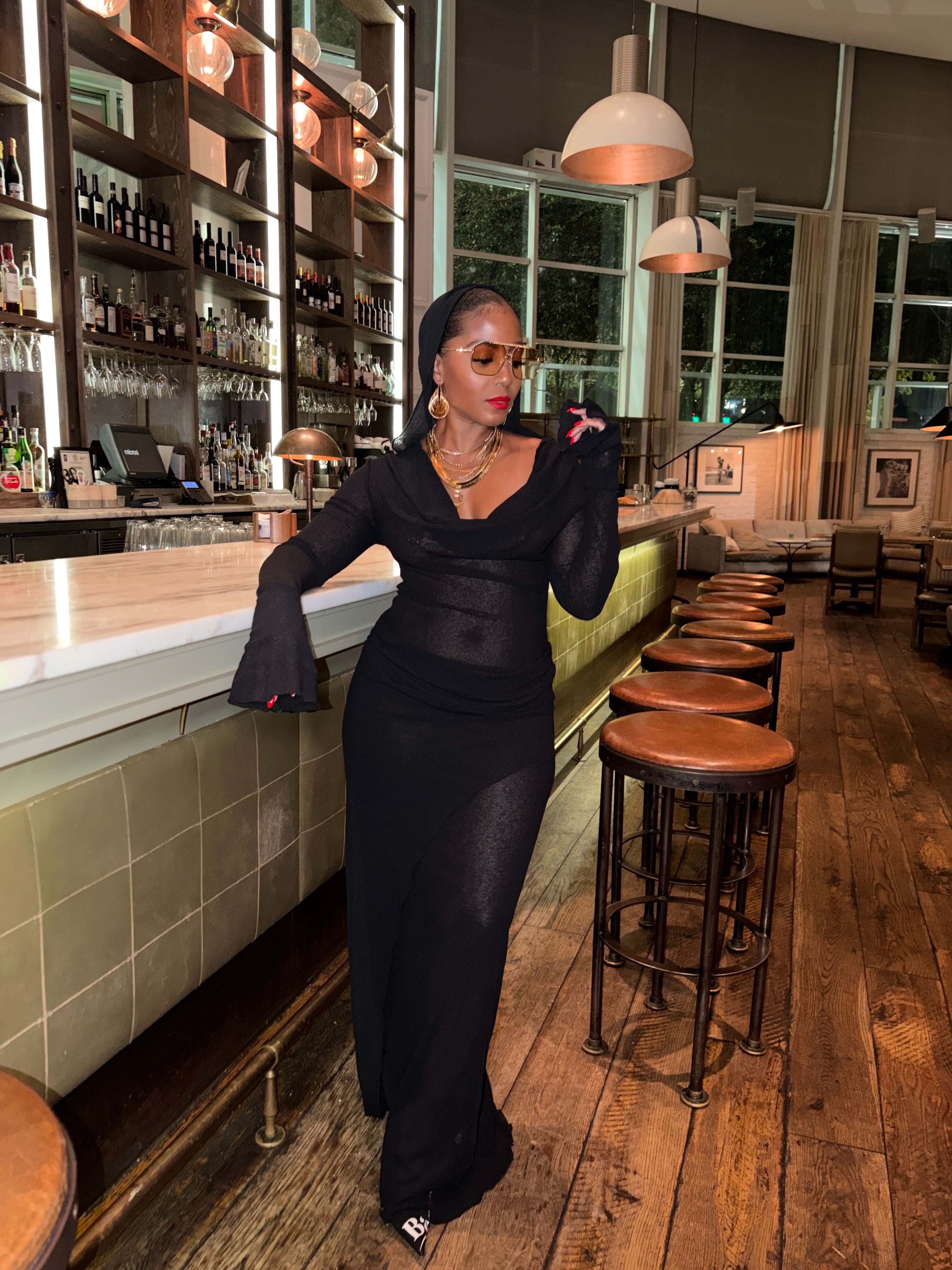 From the Shadows Hooded Drape Dress - The Vault by Sacha