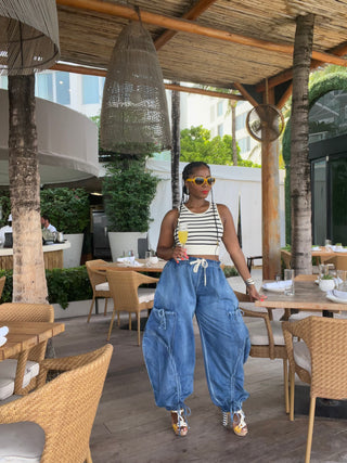 Ribbed Stripe Crop Top - The Vault by Sacha