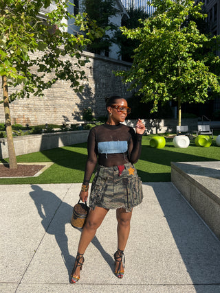 ✂️🪡Custom Camo Cargo Skirt