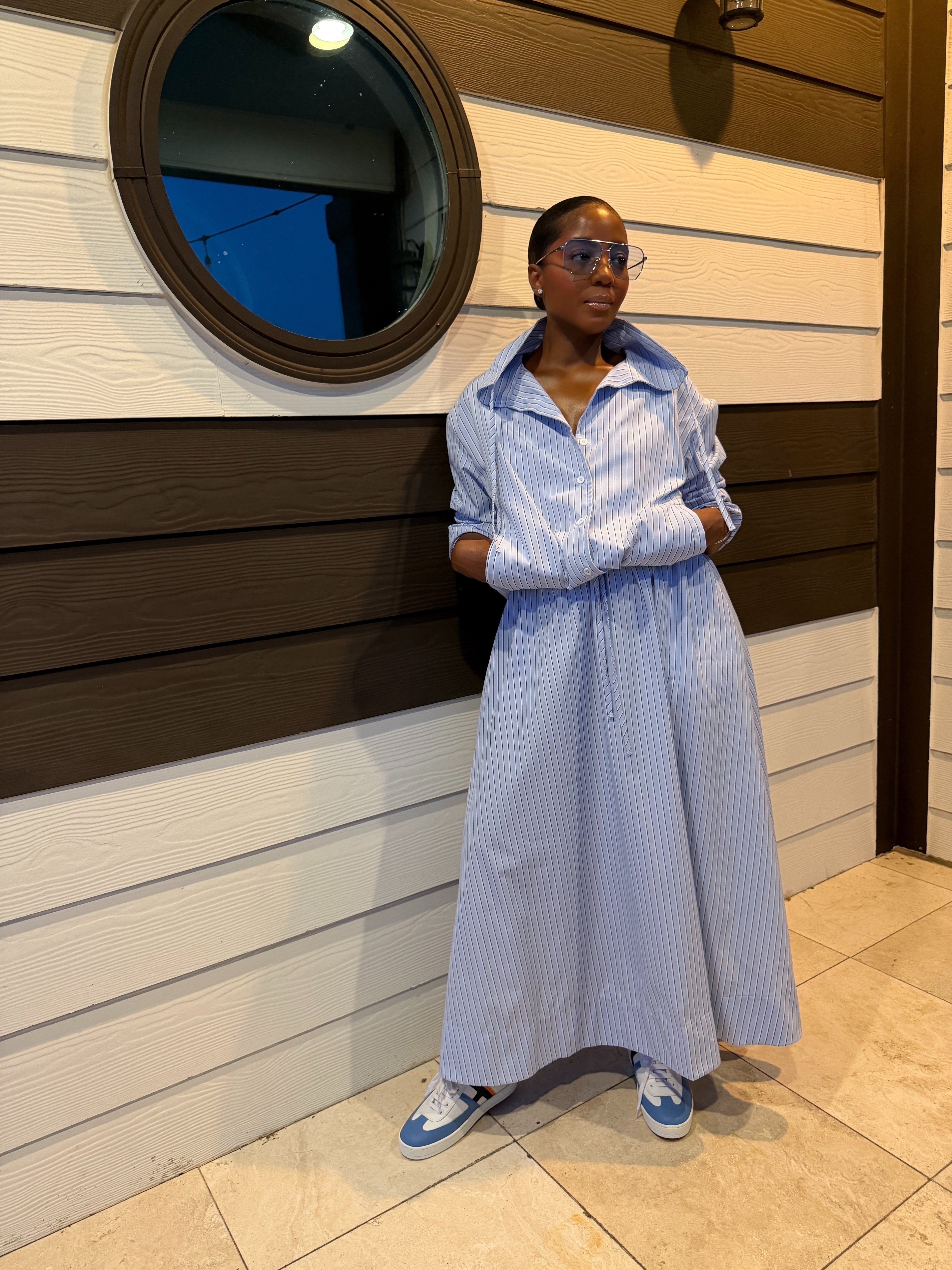 City Chic Stripe Maxi Set 6/15