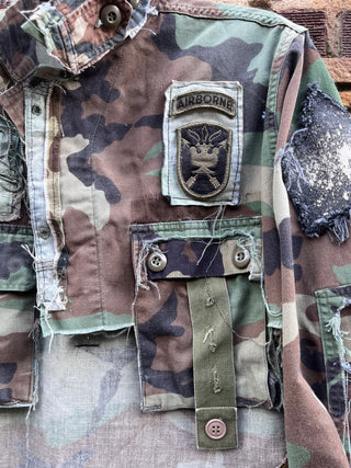 Custom Airborne Camo Hi Low Jacket - The Vault by Sacha