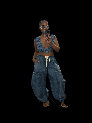 Denim Rosette Bralette - The Vault by Sacha