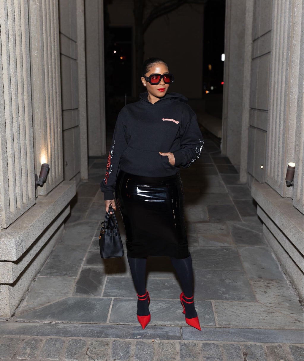 Patent High Waist Pencil Skirt - The Vault by Sacha