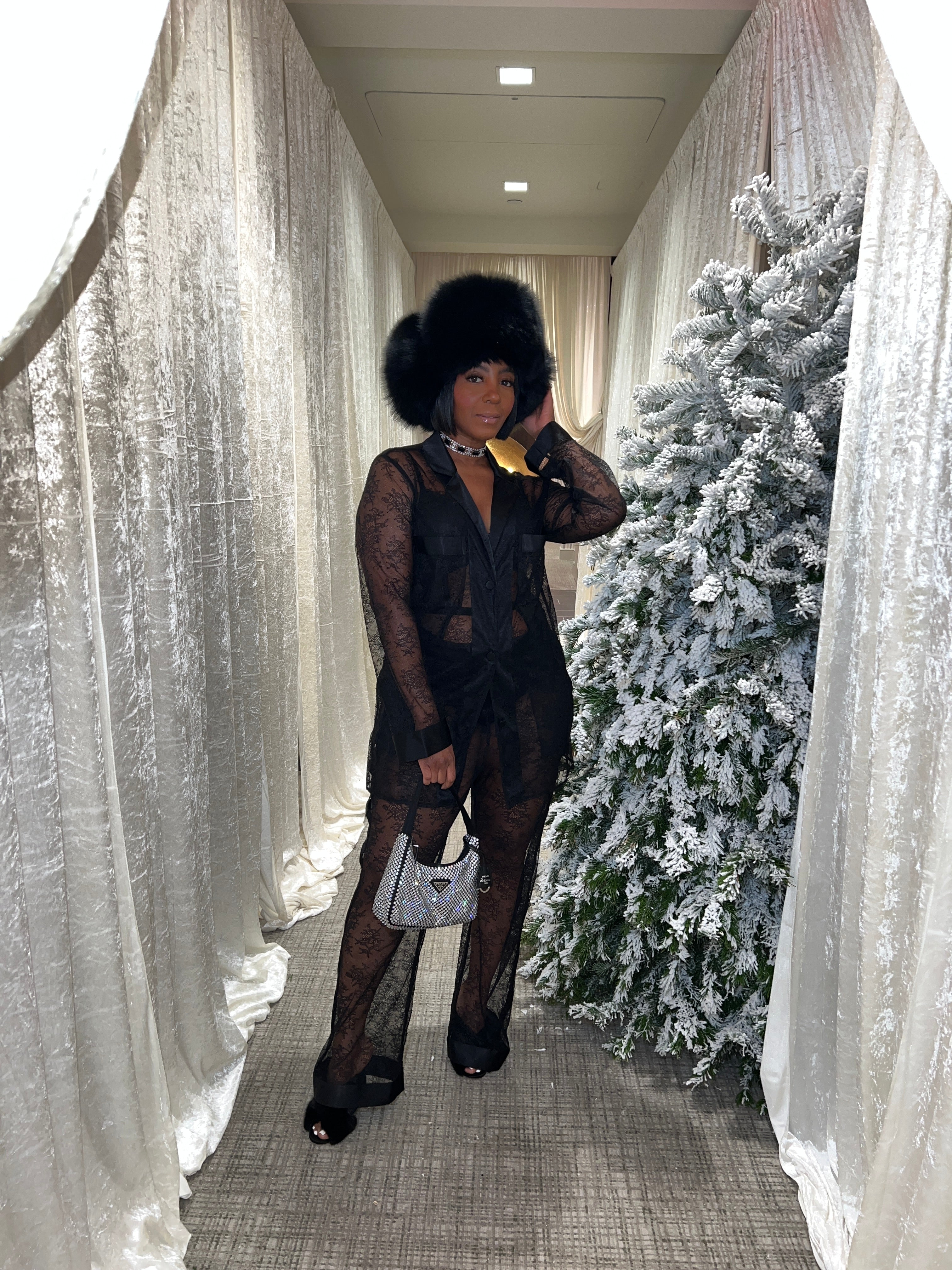 Black Genuine Leather & Fox Fur Trapper Hat - The Vault by Sacha