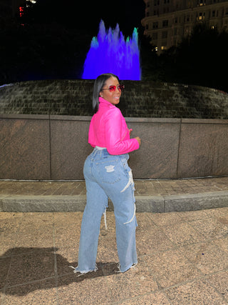 Hot Pink Crop Leather - The Vault by Sacha