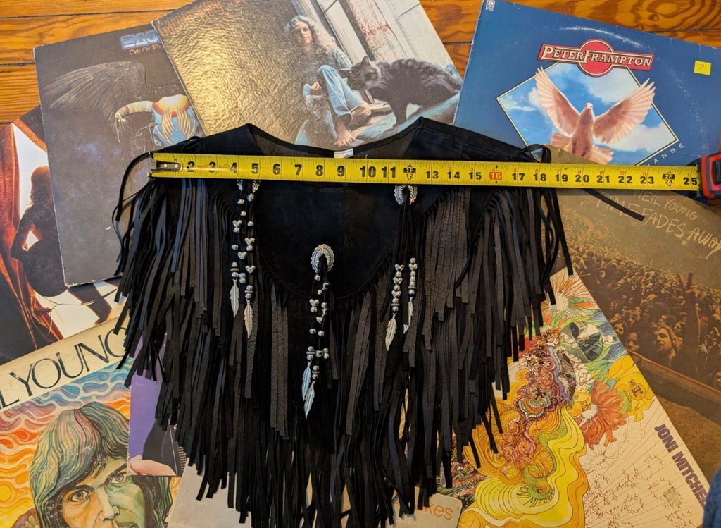 Suede Beaded Poncho
