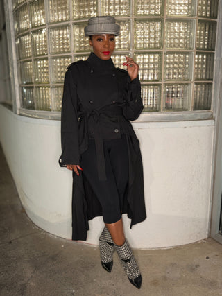 High-Low Luxe trench jacket