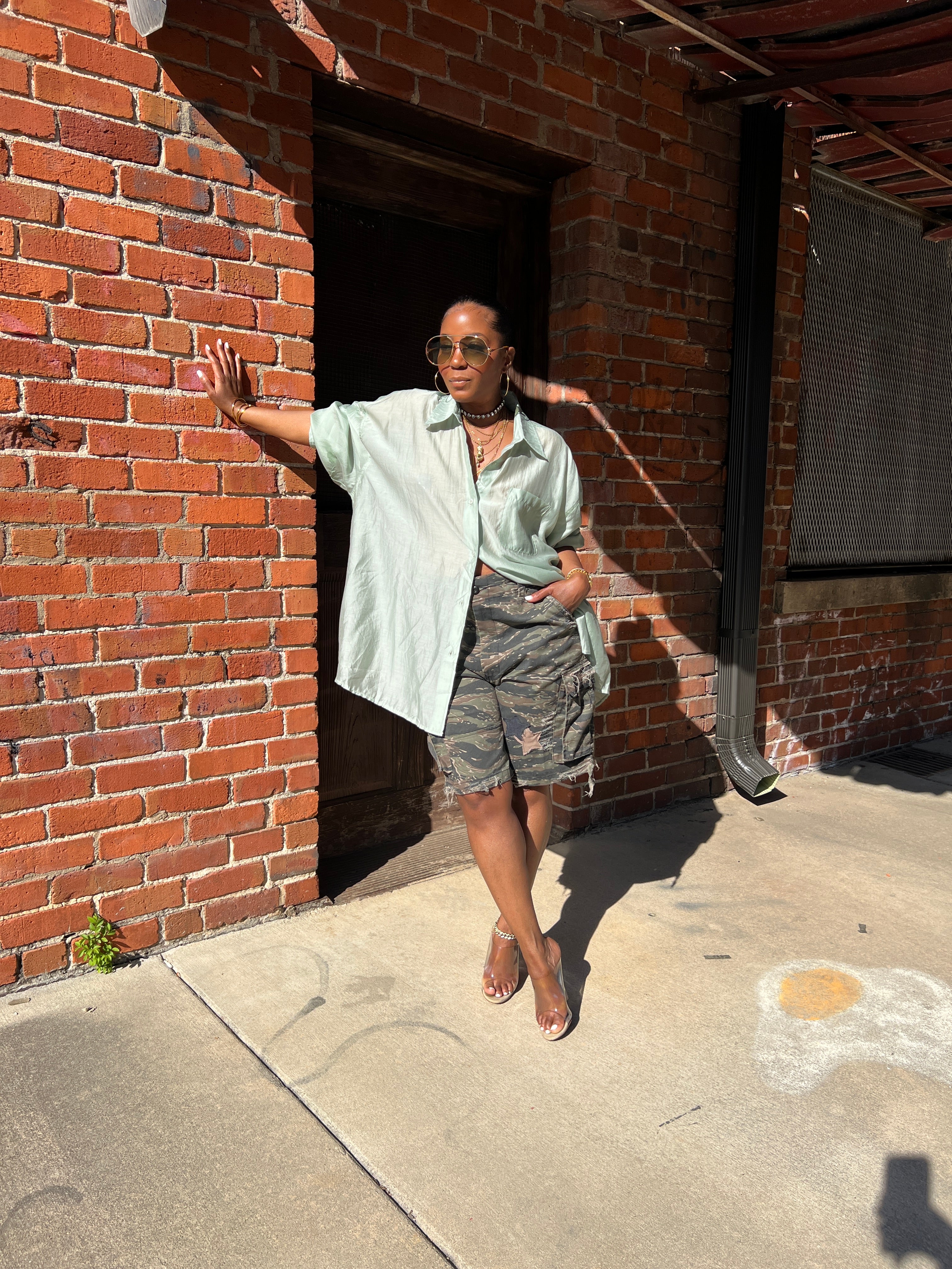 Tiger stripe vintage cargo shorts - The Vault by Sacha
