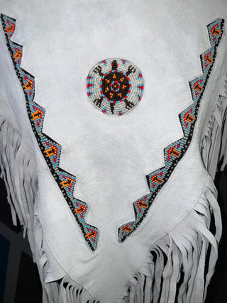 Suede beaded Poncho -Preorder