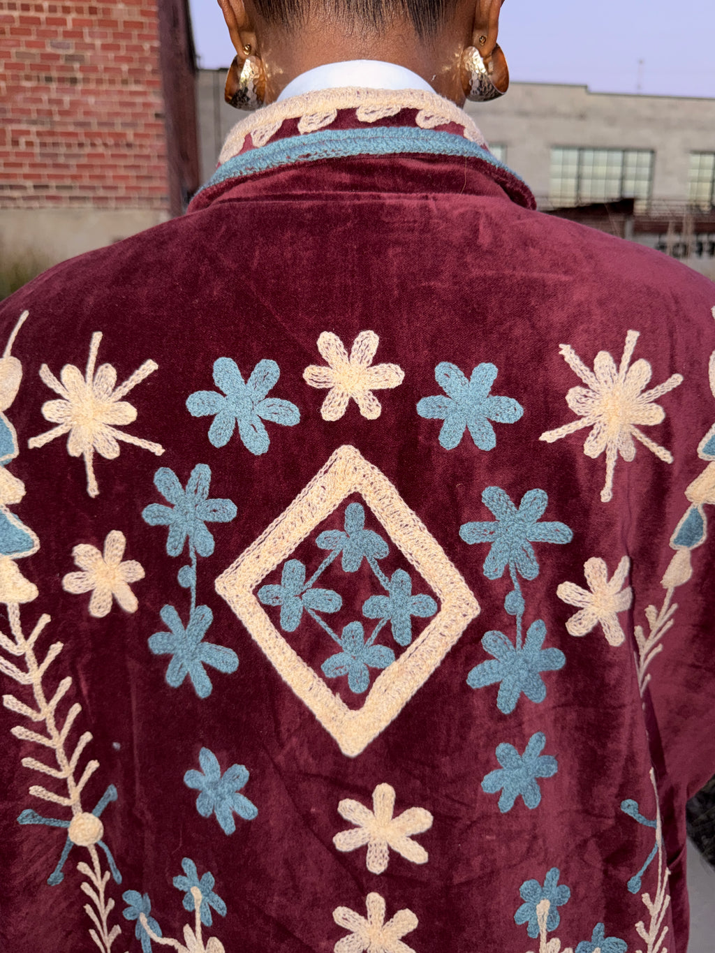 The Bordeaux embroidered duster