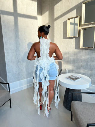 Light Wash Distressed Denim Shorts | FINAL SALE - The Vault by Sacha