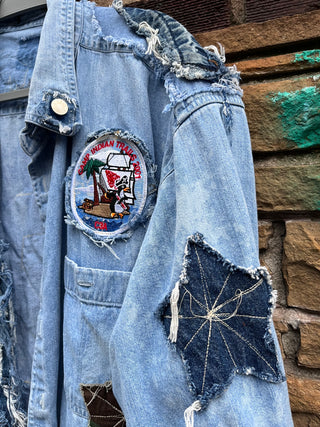 Custom Half Denim/Plaid Patchwork Duster - The Vault by Sacha