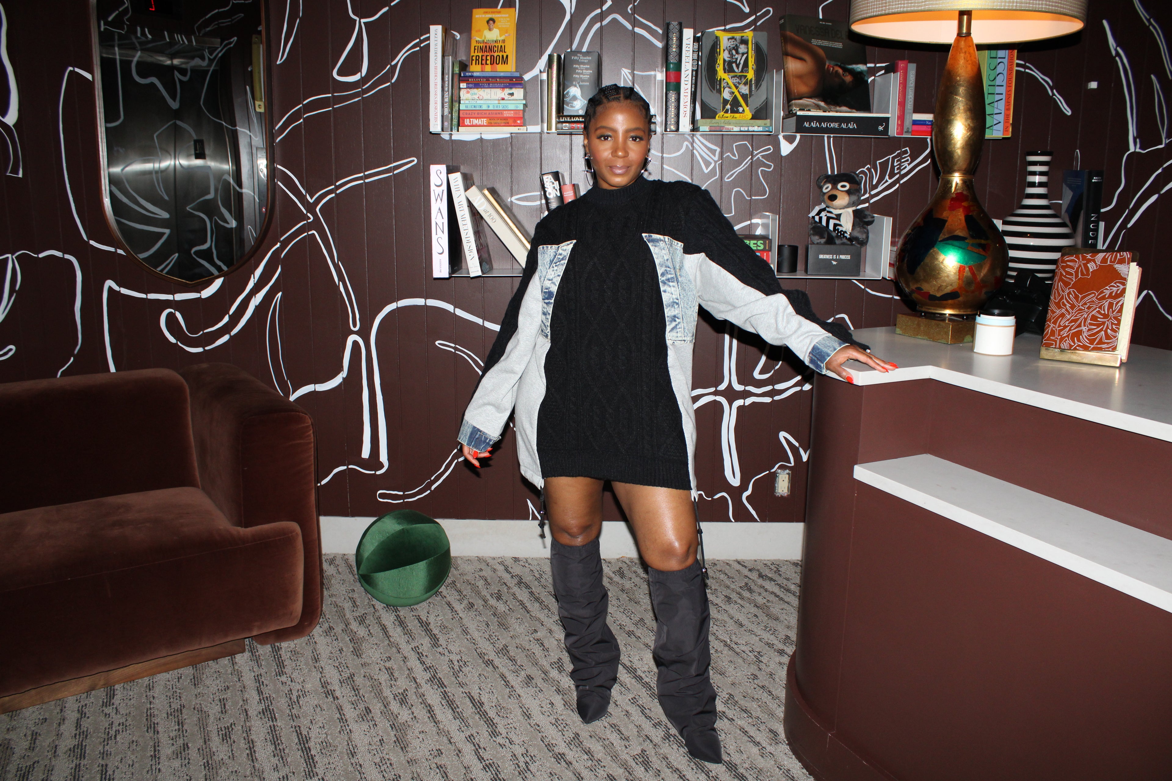 Mixed Media Sweater w. Denim - The Vault by Sacha