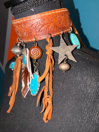 Leopard Turquoise choker