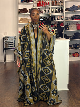 Mykonos Aztec Knit Duster/Kimono