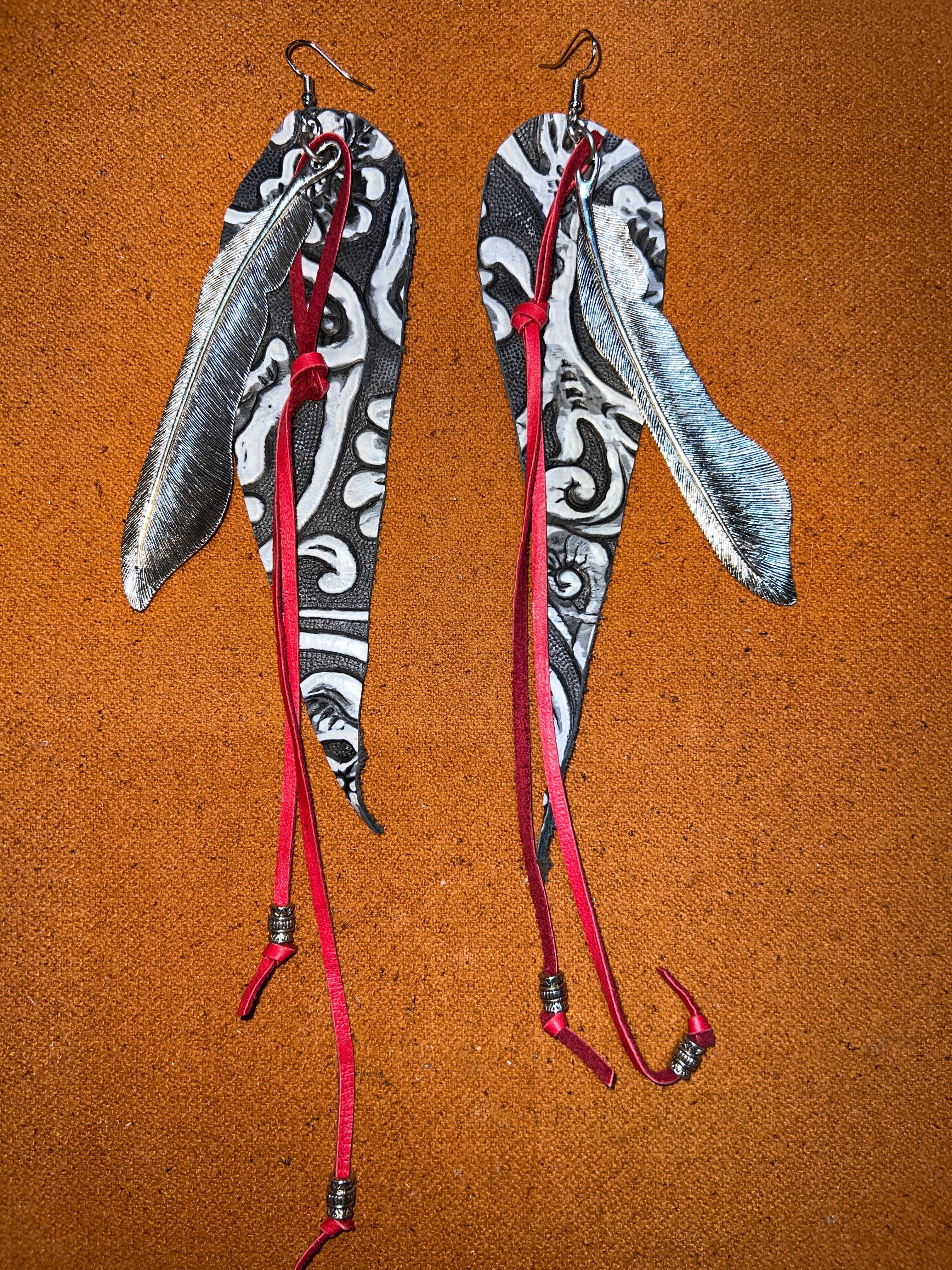 Handmade Leather Tribal Earrings - The Vault by Sacha