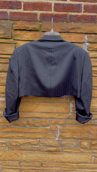 Custom Hot Girl Stripes Crop Blazer