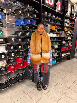Red Fox Fur Scarf w/pockets