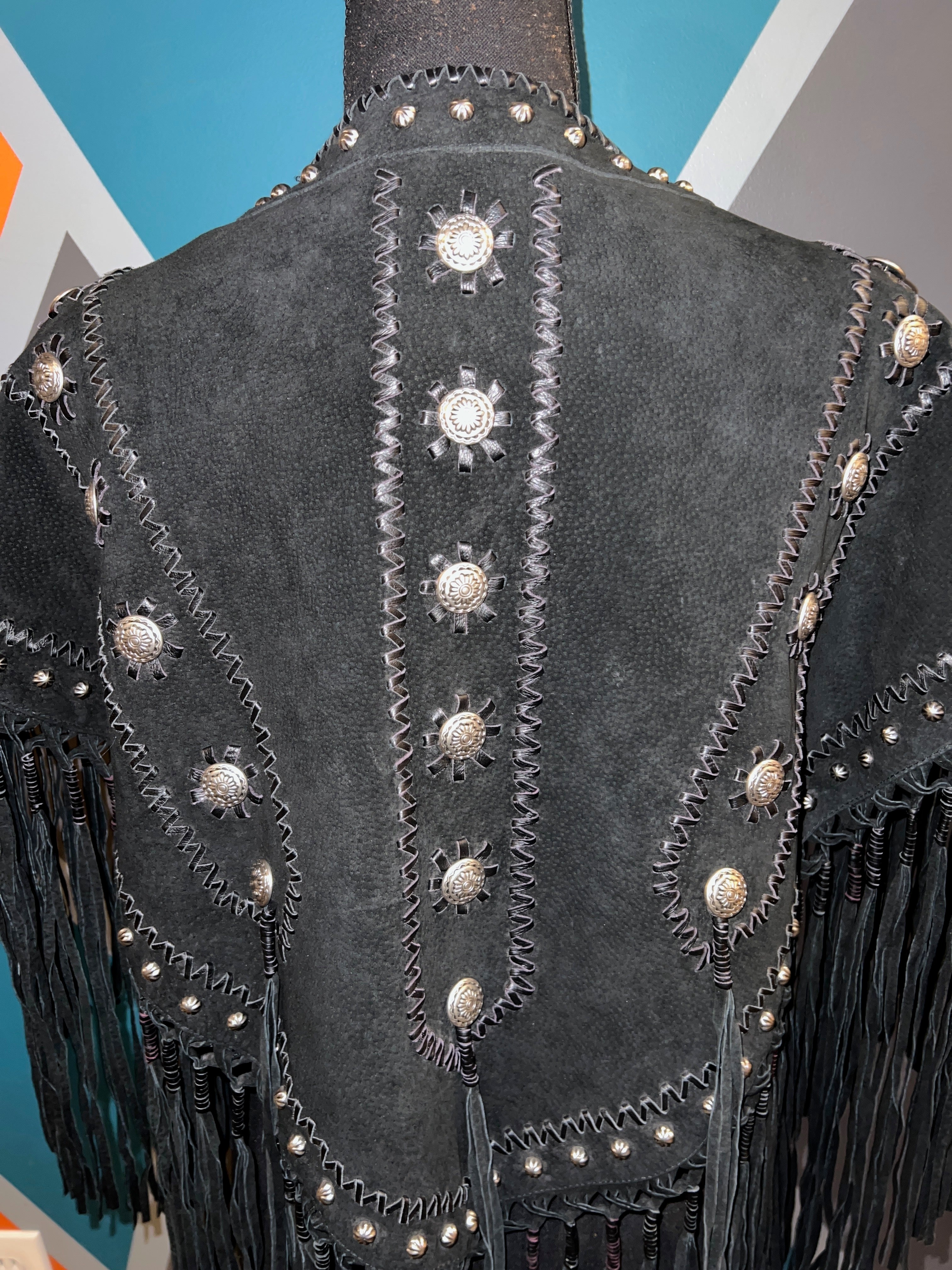 Embellished Studs Fringe Poncho - The Vault by Sacha