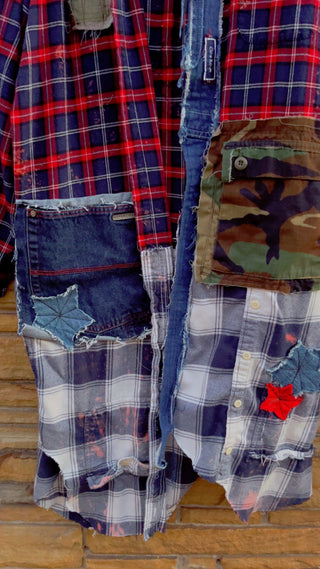 Custom Star Patchwork Multi Plaid  Duster