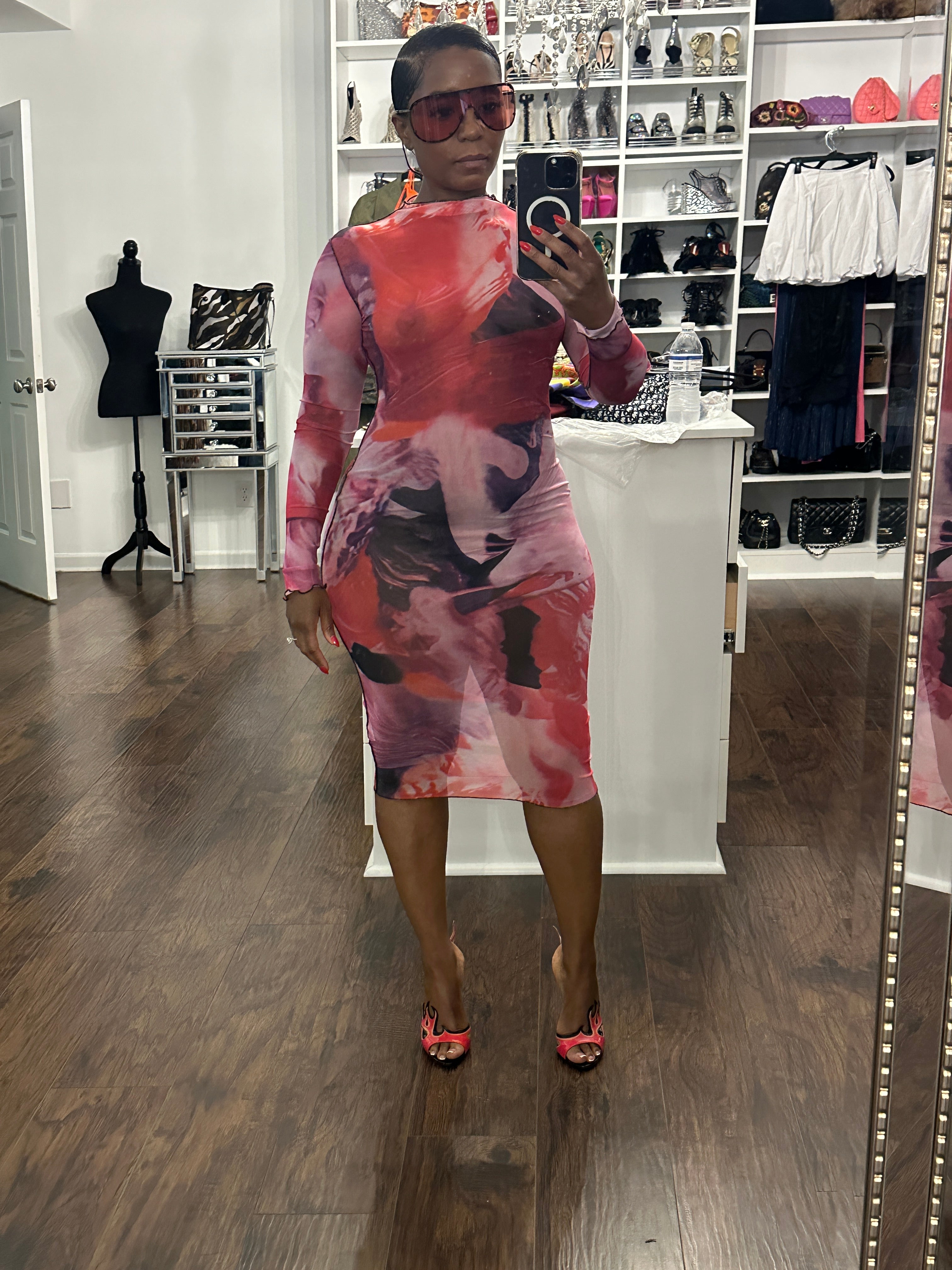 Watercolors Sheer Dress - The Vault by Sacha