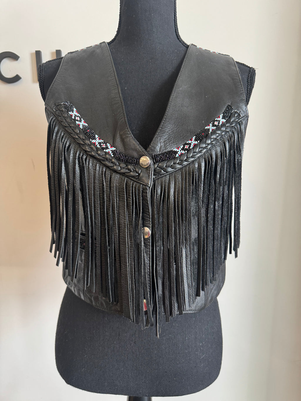 Tribal Bead Leather Vest - The Vault by Sacha