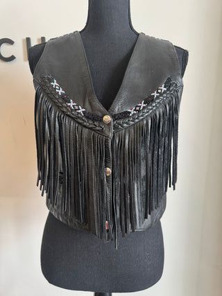 Tribal Bead Leather Vest - The Vault by Sacha