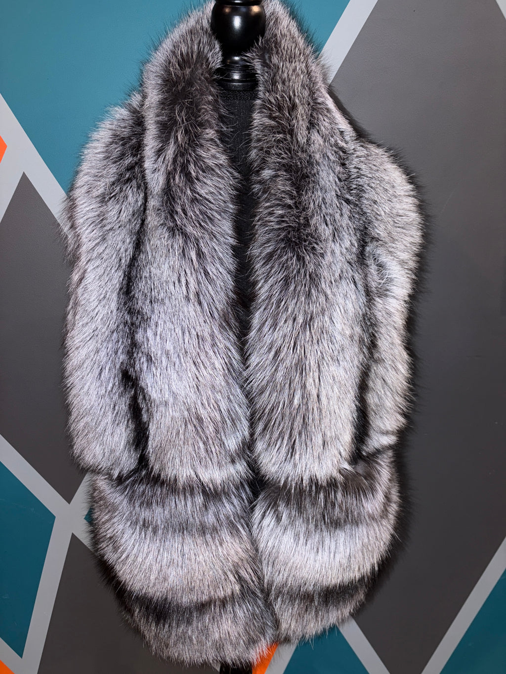 Grey Red Fox Fur Scarf w/pockets - The Vault by Sacha
