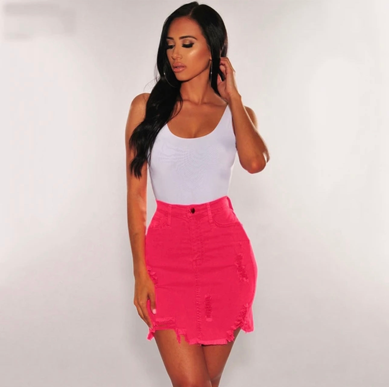 Neon Denim Skirt | FINAL SALE - The Vault by Sacha