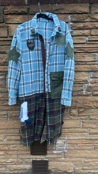 Custom Multi Plaid Moss Green 8 Duster