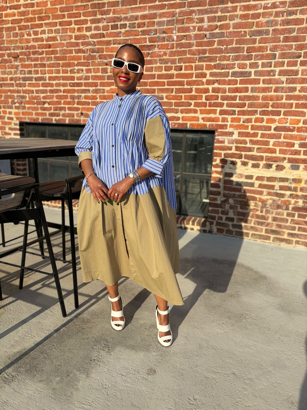 Pinstripe & Poise Shirt Dress - The Vault by Sacha