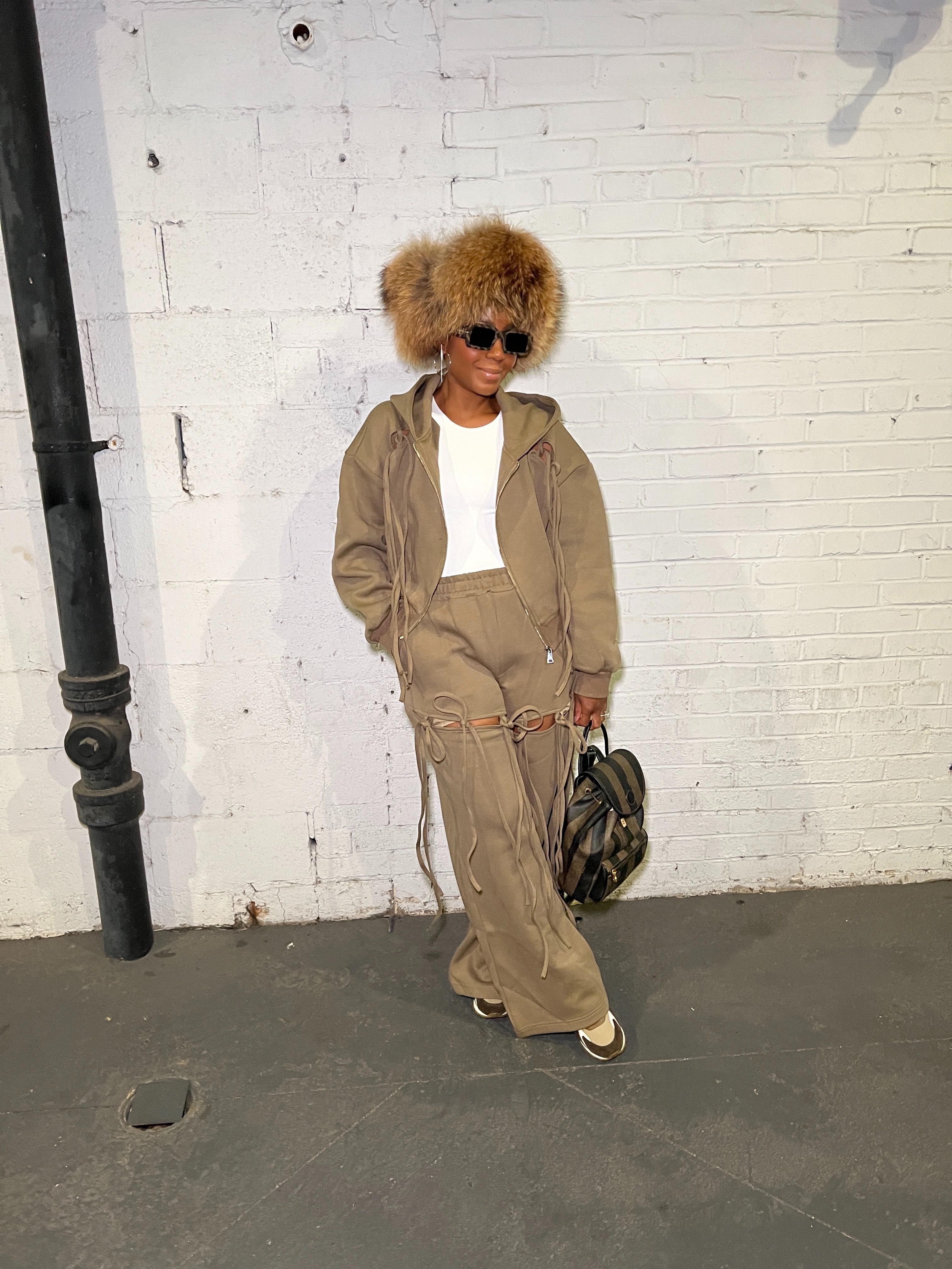 Brown Genuine Leather & Fox Fur Trapper Hat - The Vault by Sacha