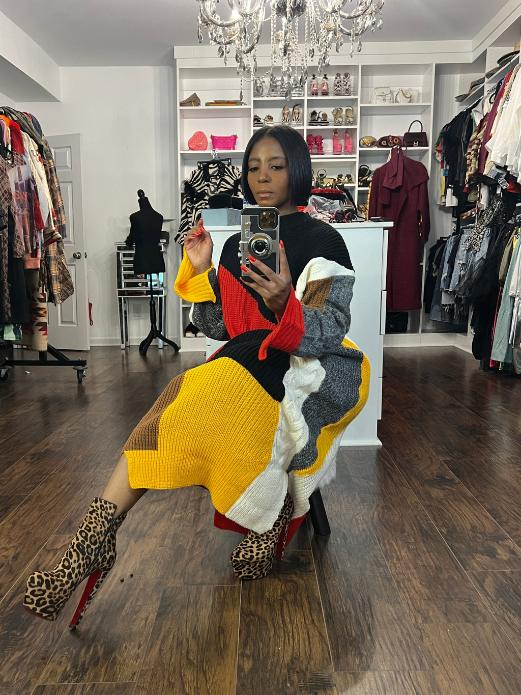 Fire 🔥 Color Block Maxi Sweater Dress - The Vault by Sacha