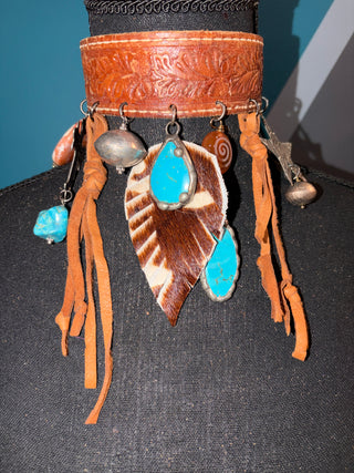 Leopard Turquoise choker