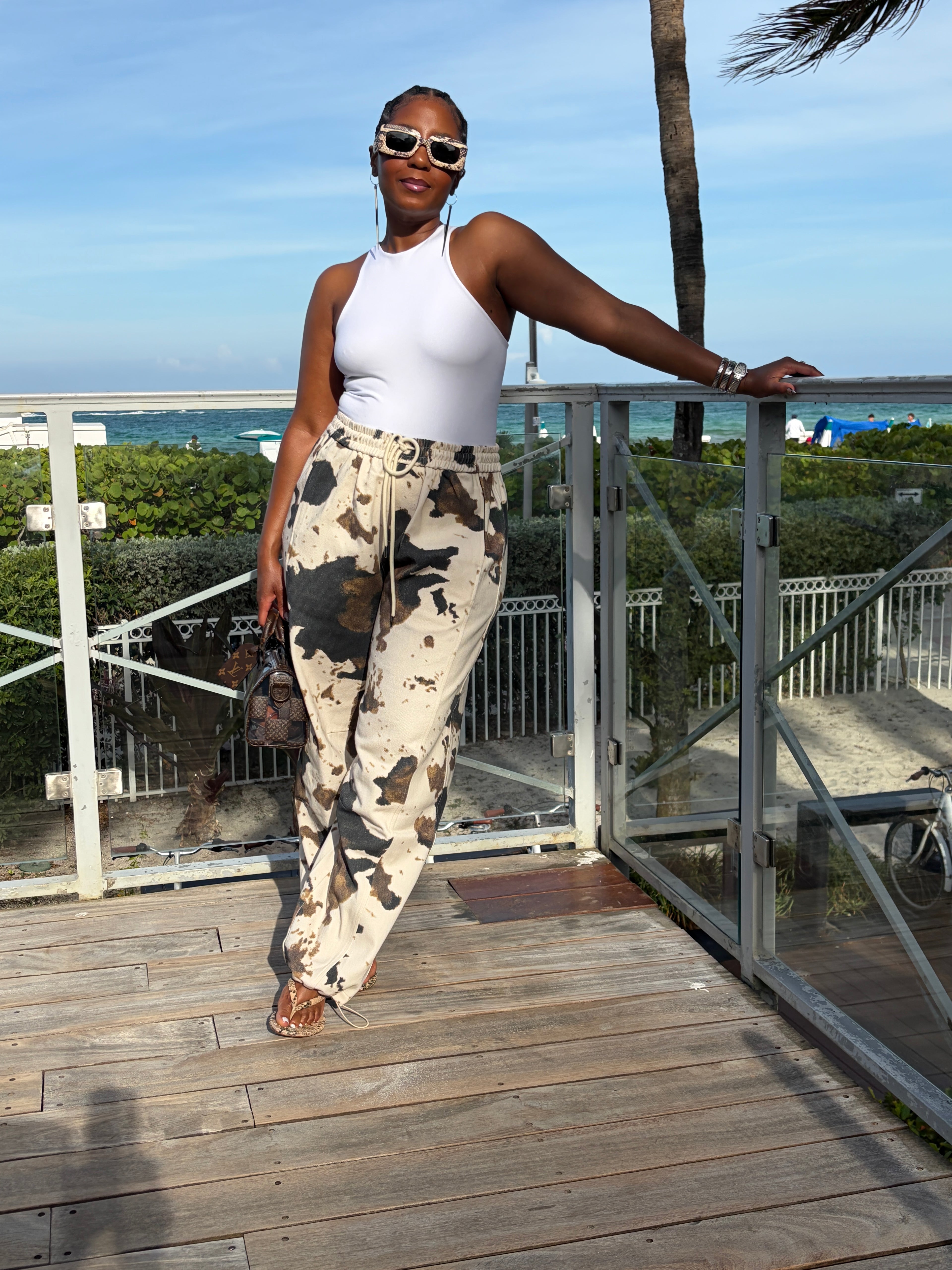 Driftwood Cowhide Joggers - The Vault by Sacha