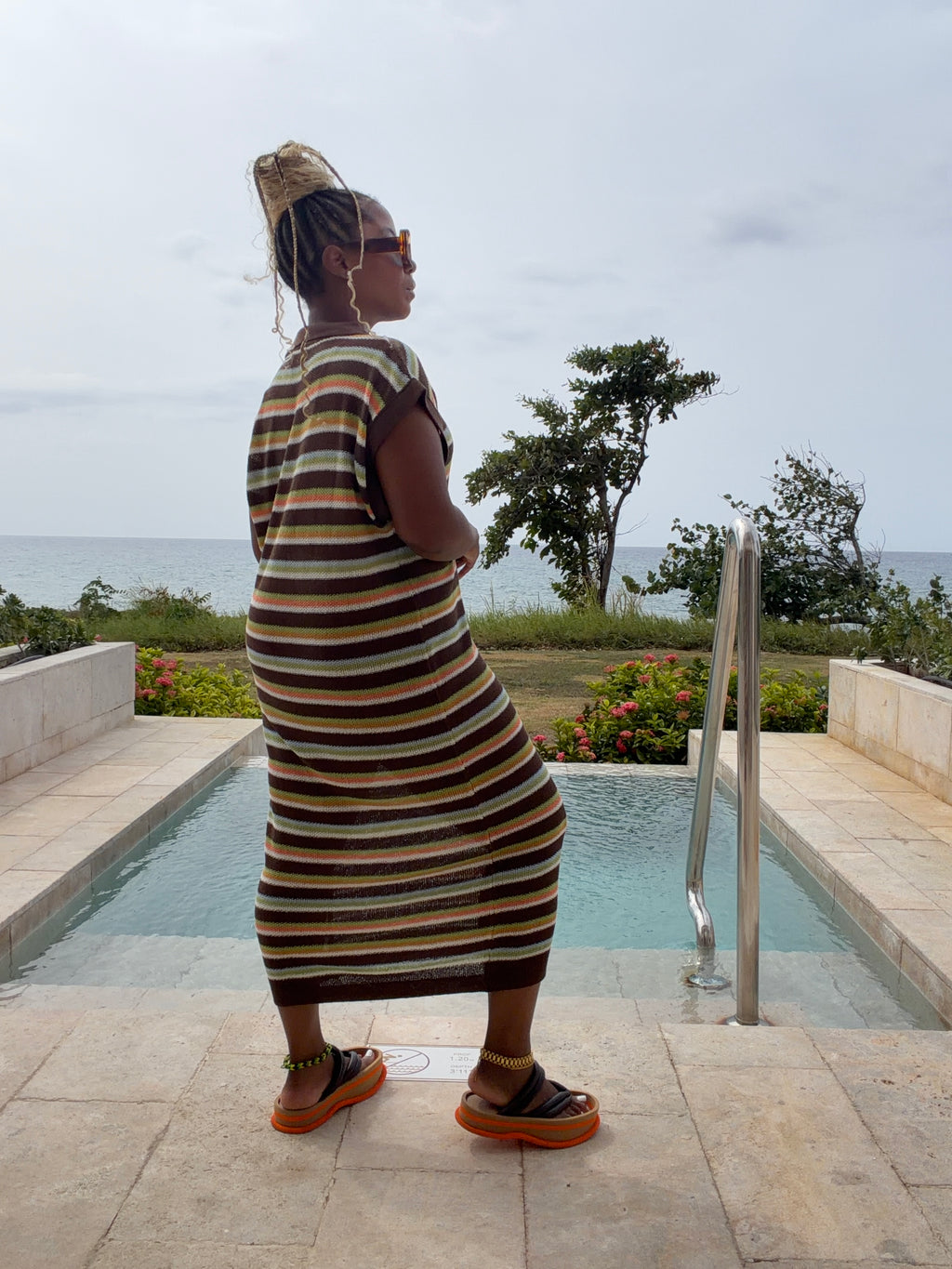Earth and Sea knit polo dress