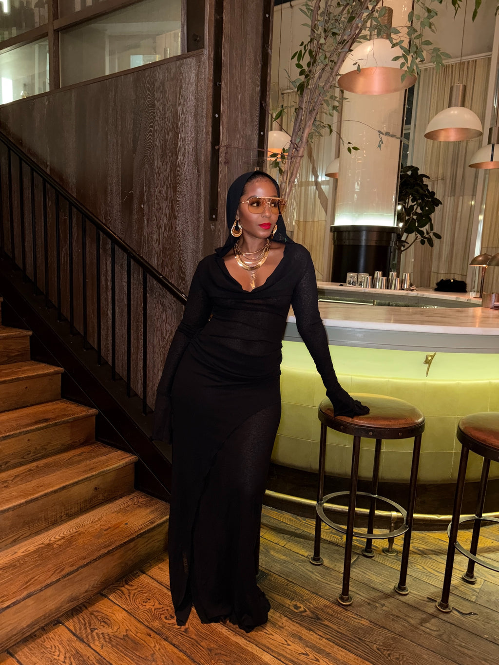 From the Shadows Hooded Drape Dress - The Vault by Sacha