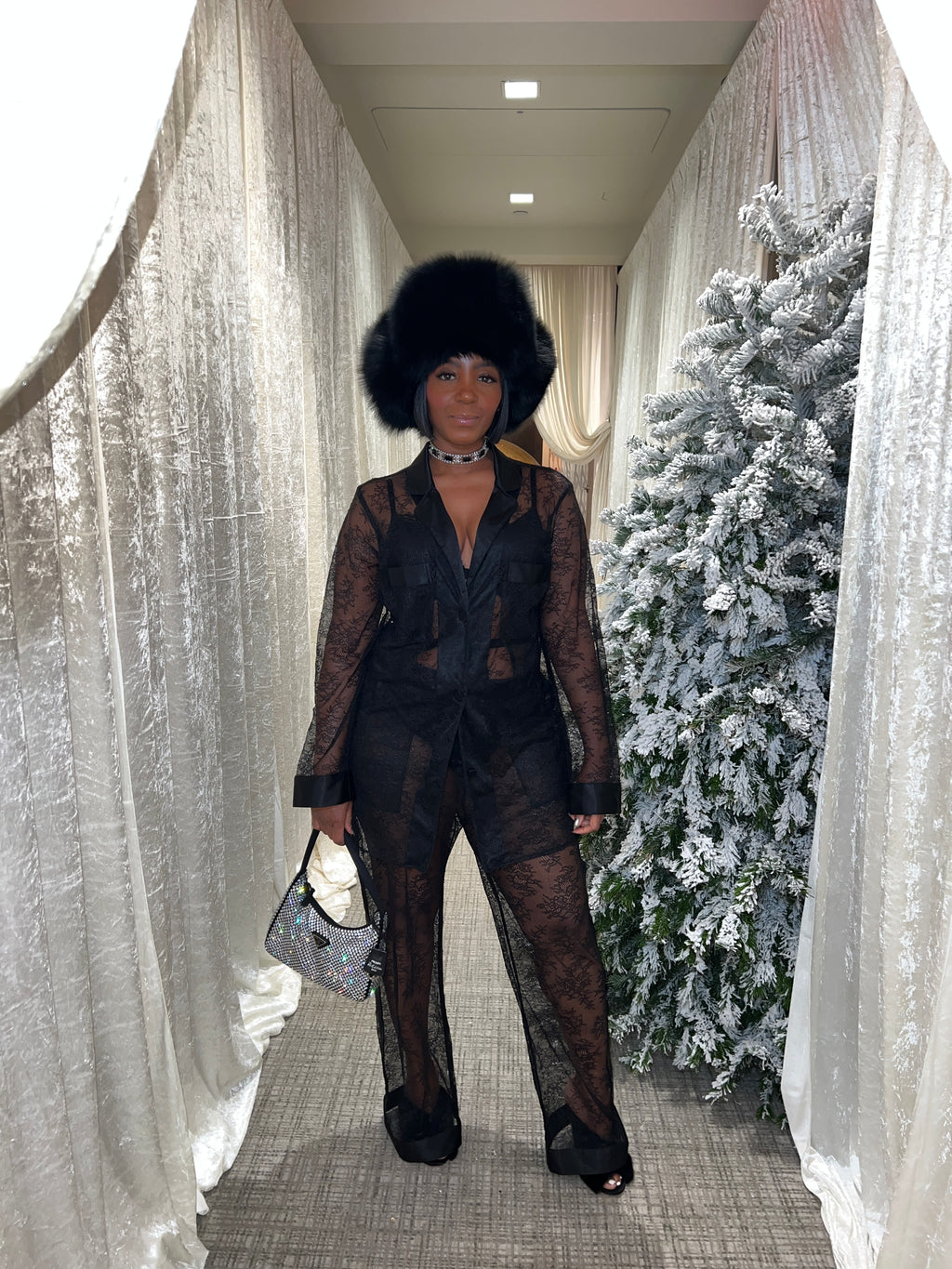 Black Genuine Leather & Fox Fur Trapper Hat - The Vault by Sacha