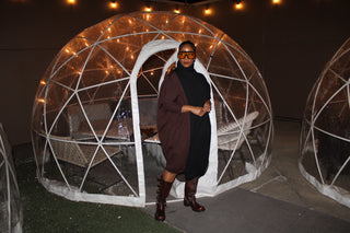 Chocolate drop knit sweater dress