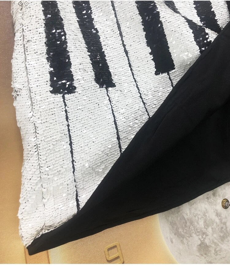 Sequin Piano Print Skirt (MEDIUM)