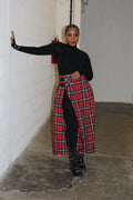 Tartan Plaid Slit Skirt - The Vault by Sacha