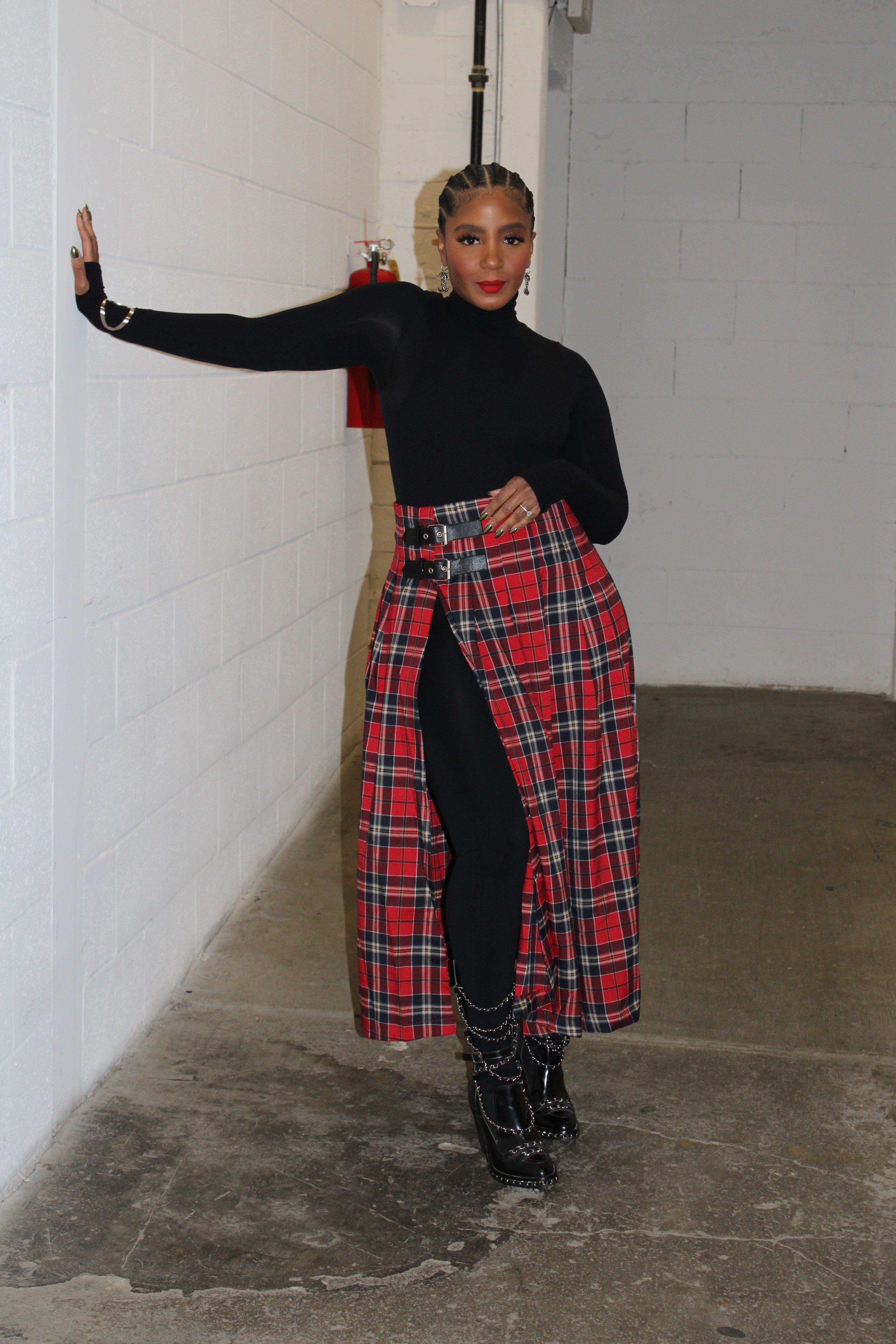 Tartan Plaid Slit Skirt - The Vault by Sacha