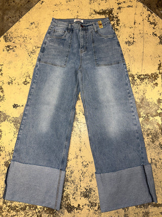 Stretch Wide Leg Cuff Jeans will Restock on 11/10 - The Vault by Sacha