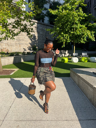 ✂️🪡Custom Camo Cargo Skirt