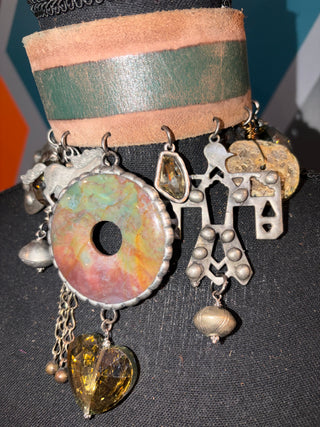 Circle of Life Handmade Leather Choker