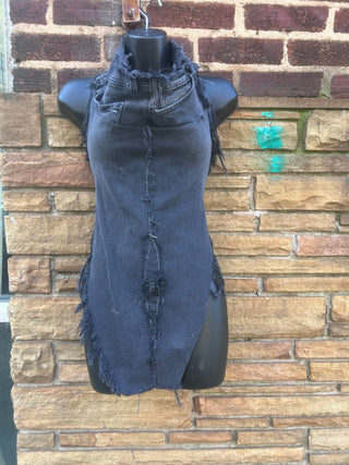 Gray 3 Pocket Halter Top
